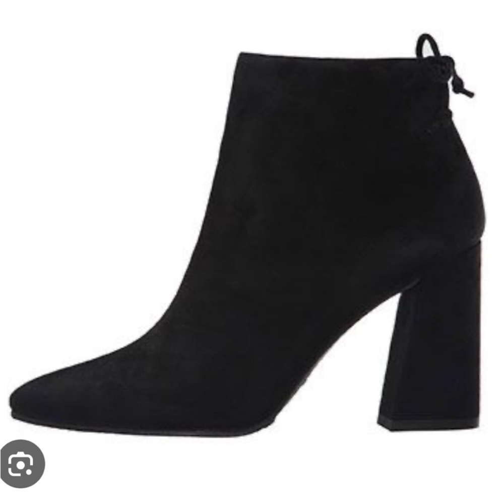 Stuart Weitzman Grandiose Black Suede Ankle Booties Size 10.5